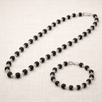Silver Cap Karungali Mala & Bracelet Combo