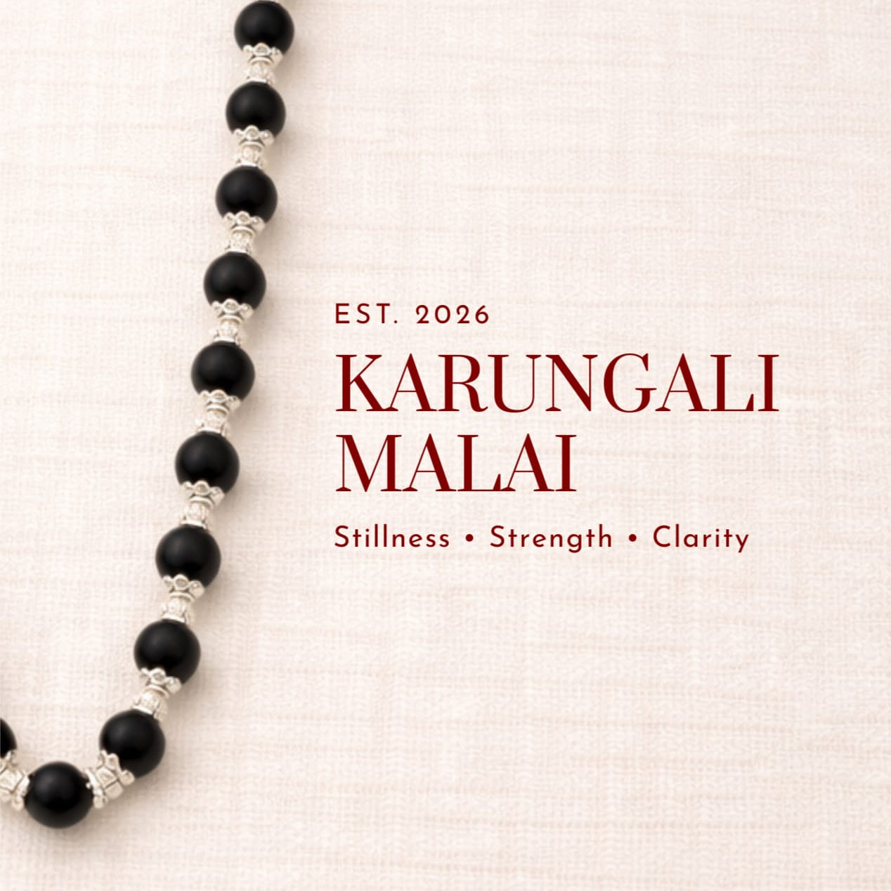 Silver Cap Karungali Malai | Authentic Black Ebony Wood Spiritual Mala