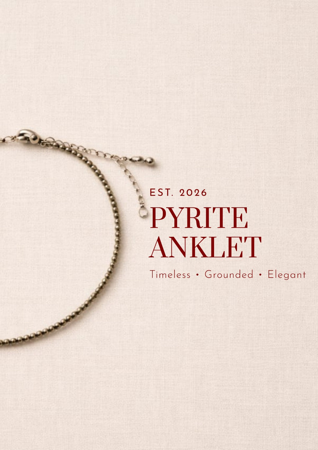 Natural Raw Pyrite Stone Anklet