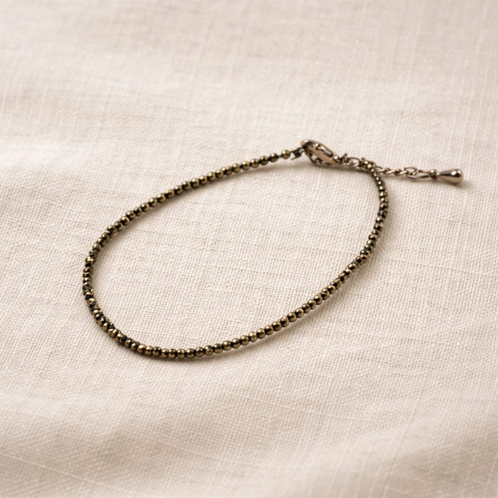 Natural Raw Pyrite Stone Anklet
