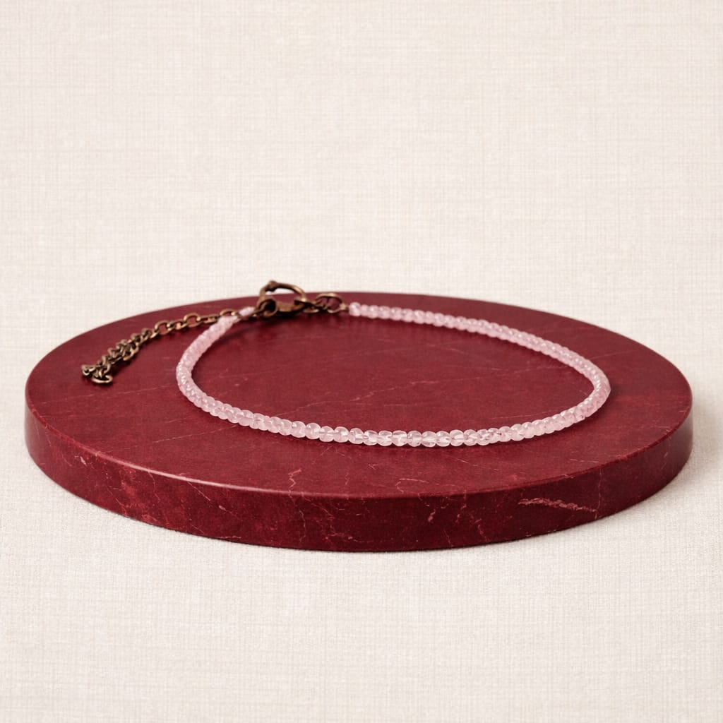 Natural Rose Quartz Anklet