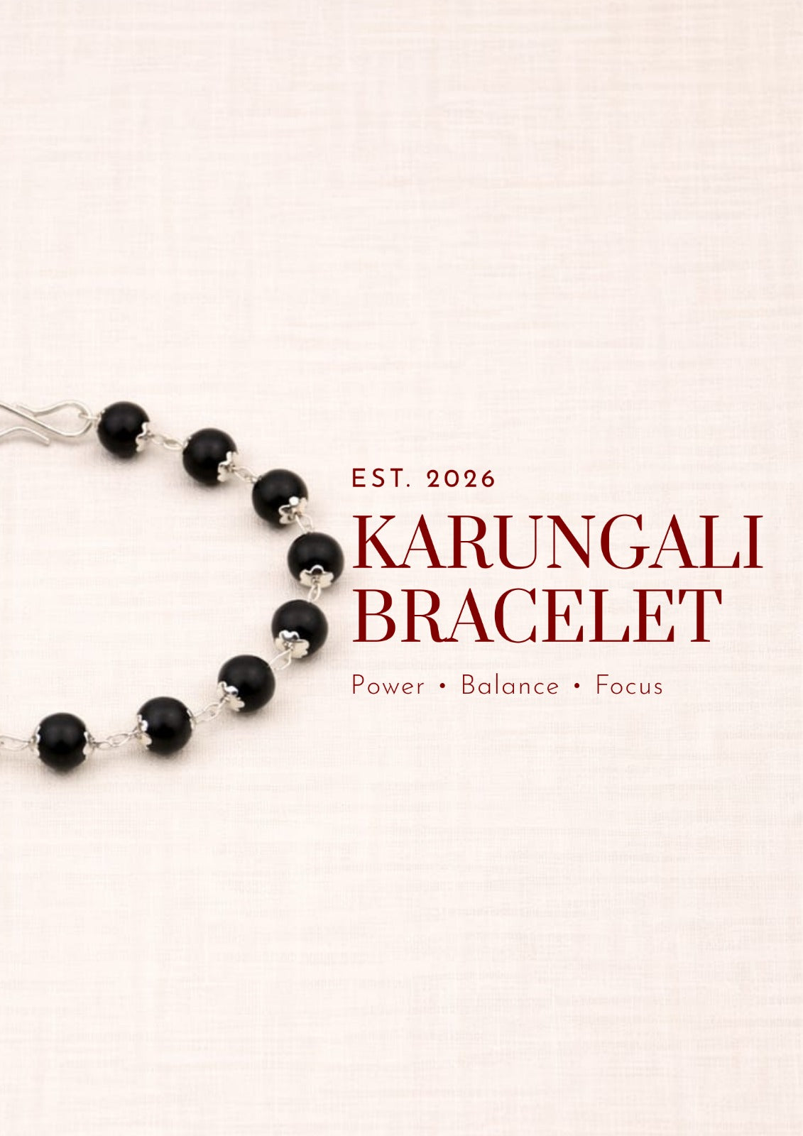 Silver Cap Karungali Wood Bracelet