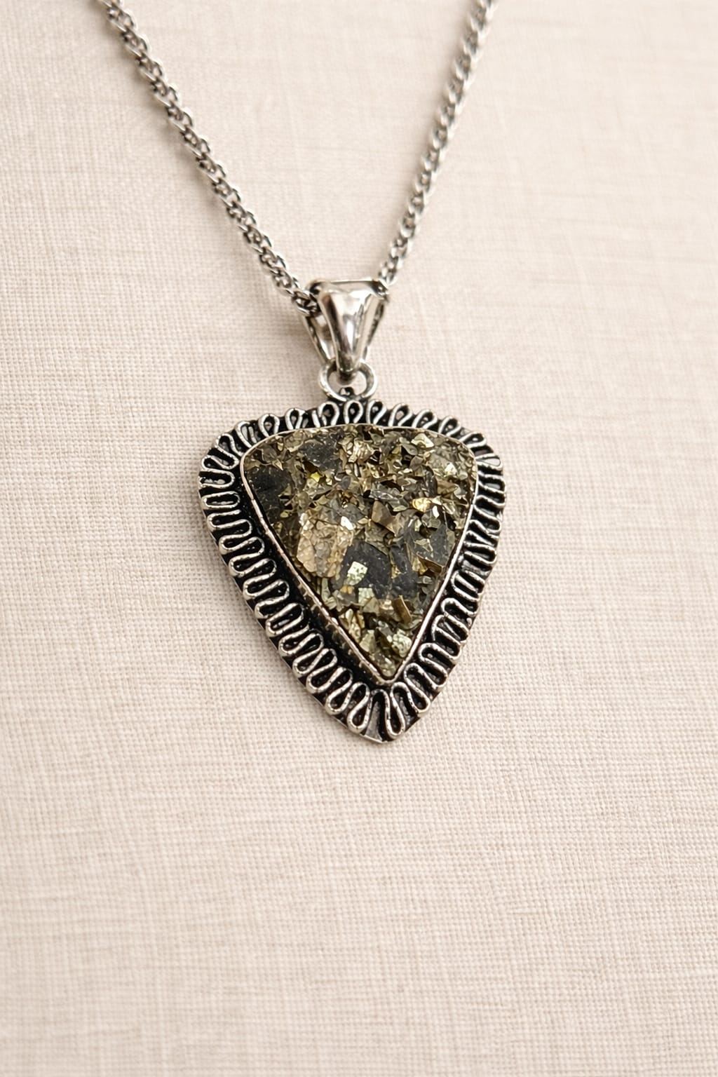 Natural Raw Pyrite Pendant & Red Garnet Anklet Combo