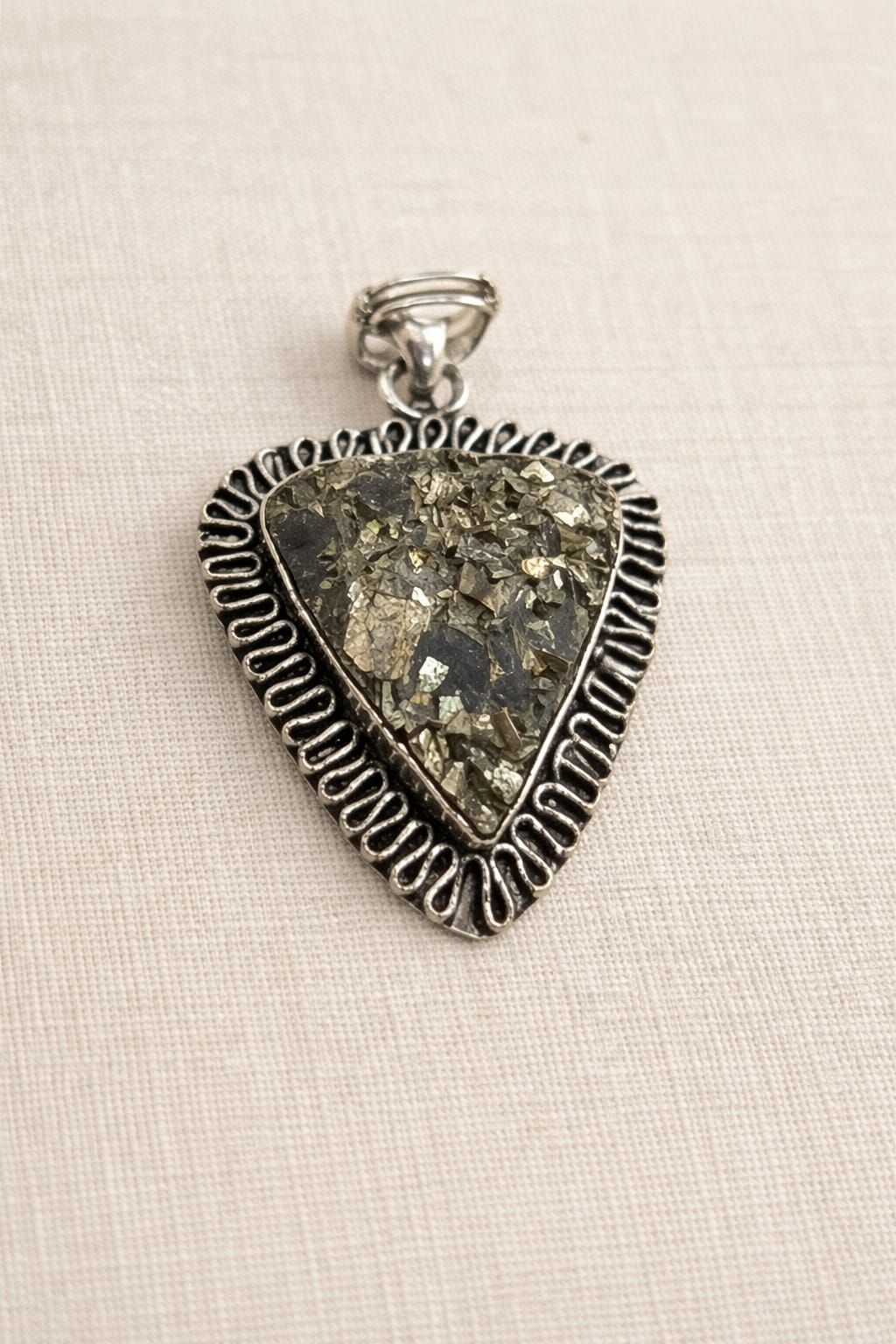 Natural Raw Pyrite Stone Pendant & Anklet Combo