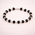 Silver Cap Karungali Mala & Bracelet Combo