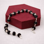 Silver Cap Karungali Wood Bracelet