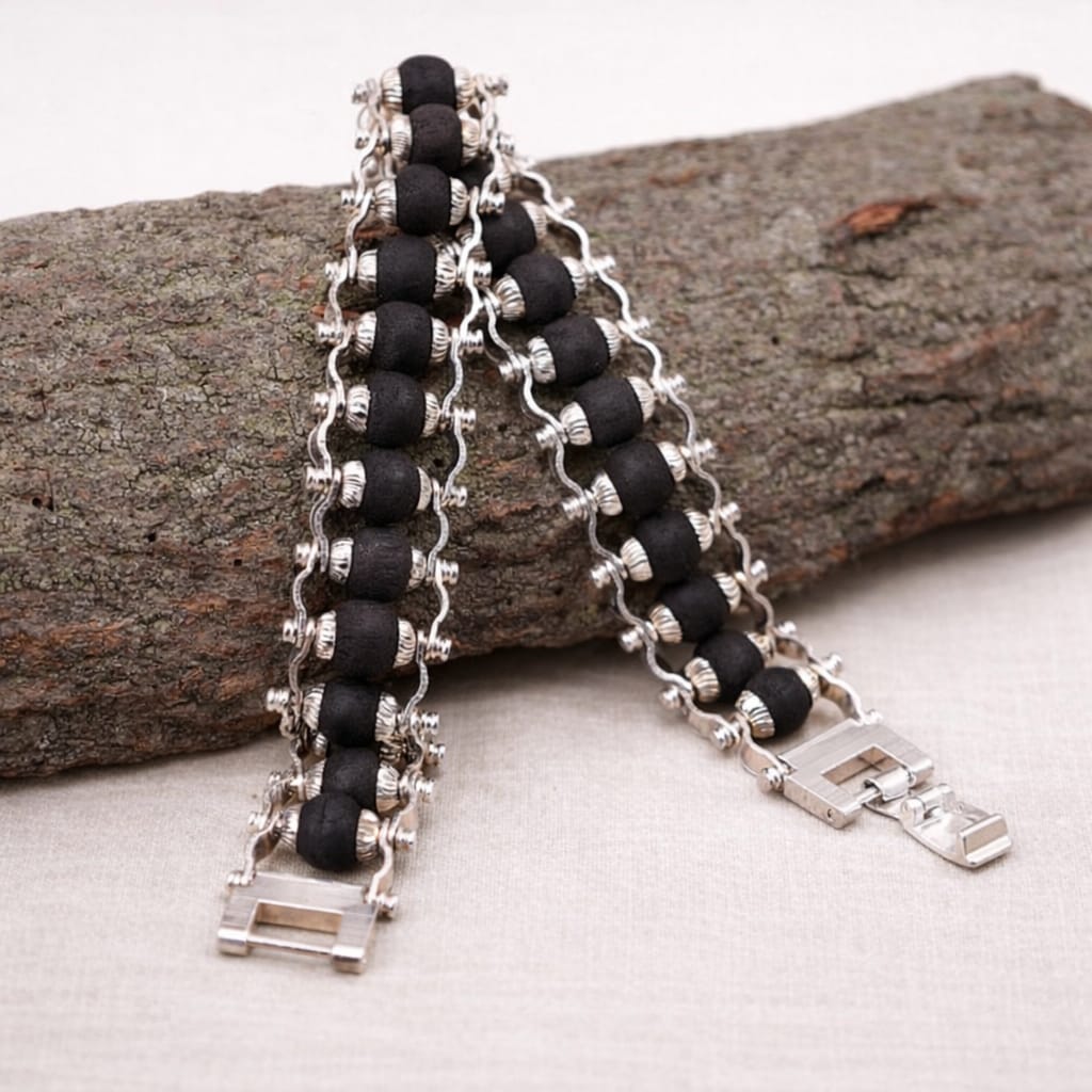 Silver Plated Karungali Bracelet