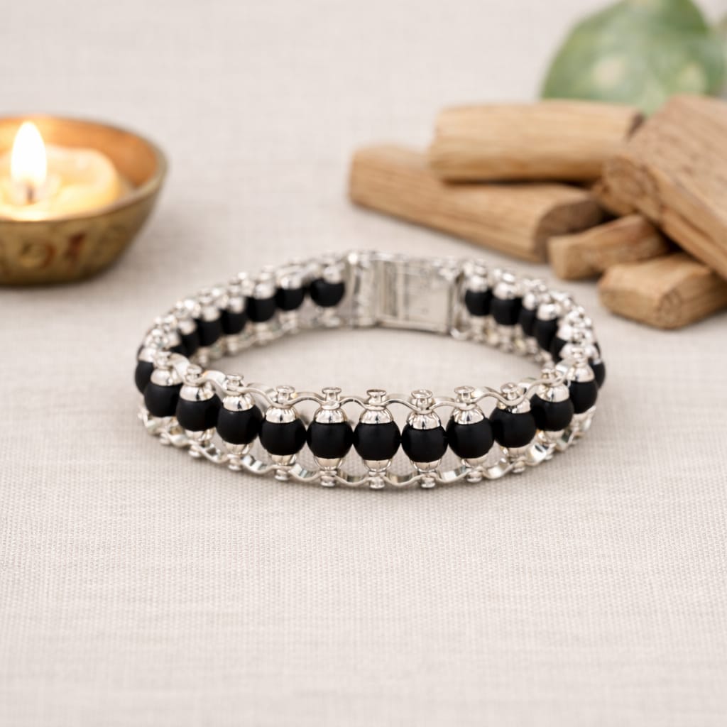 Silver Plated Karungali Bracelet