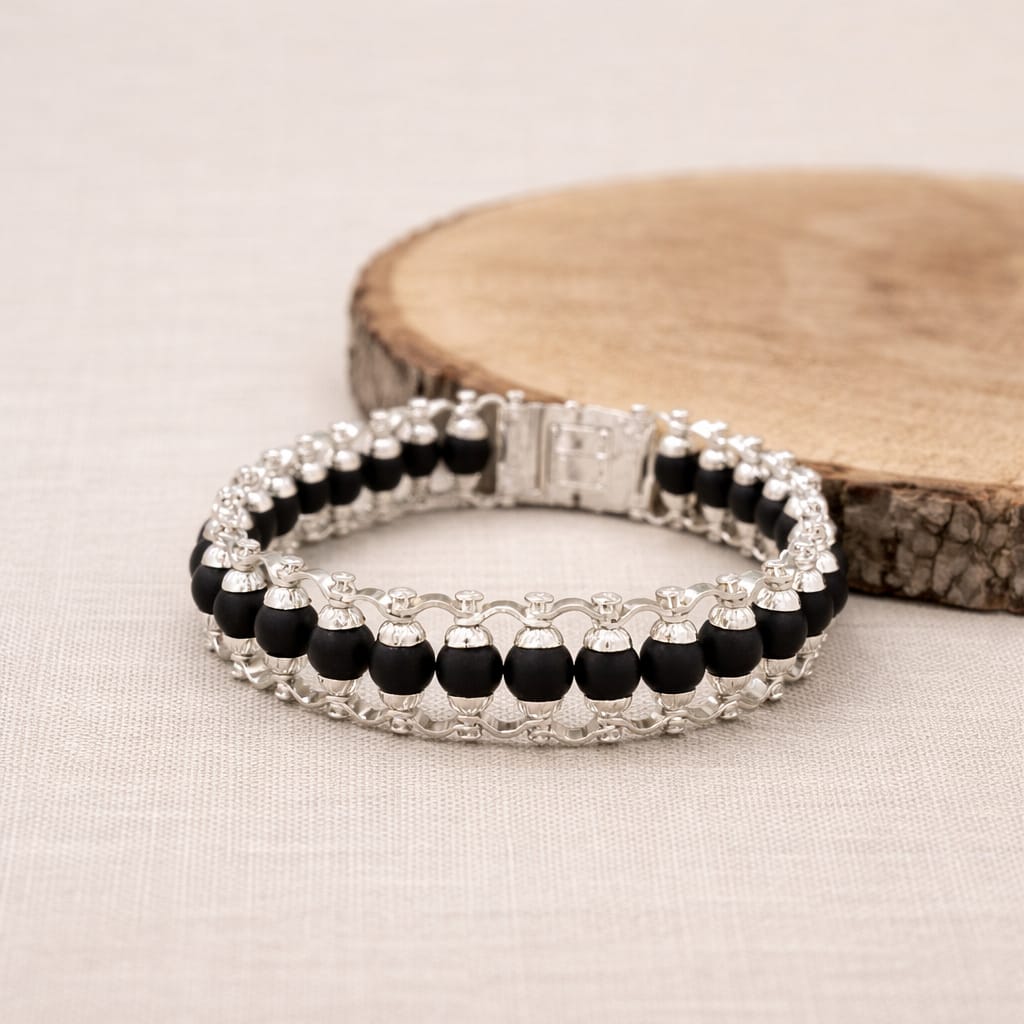 Silver Plated Karungali Bracelet