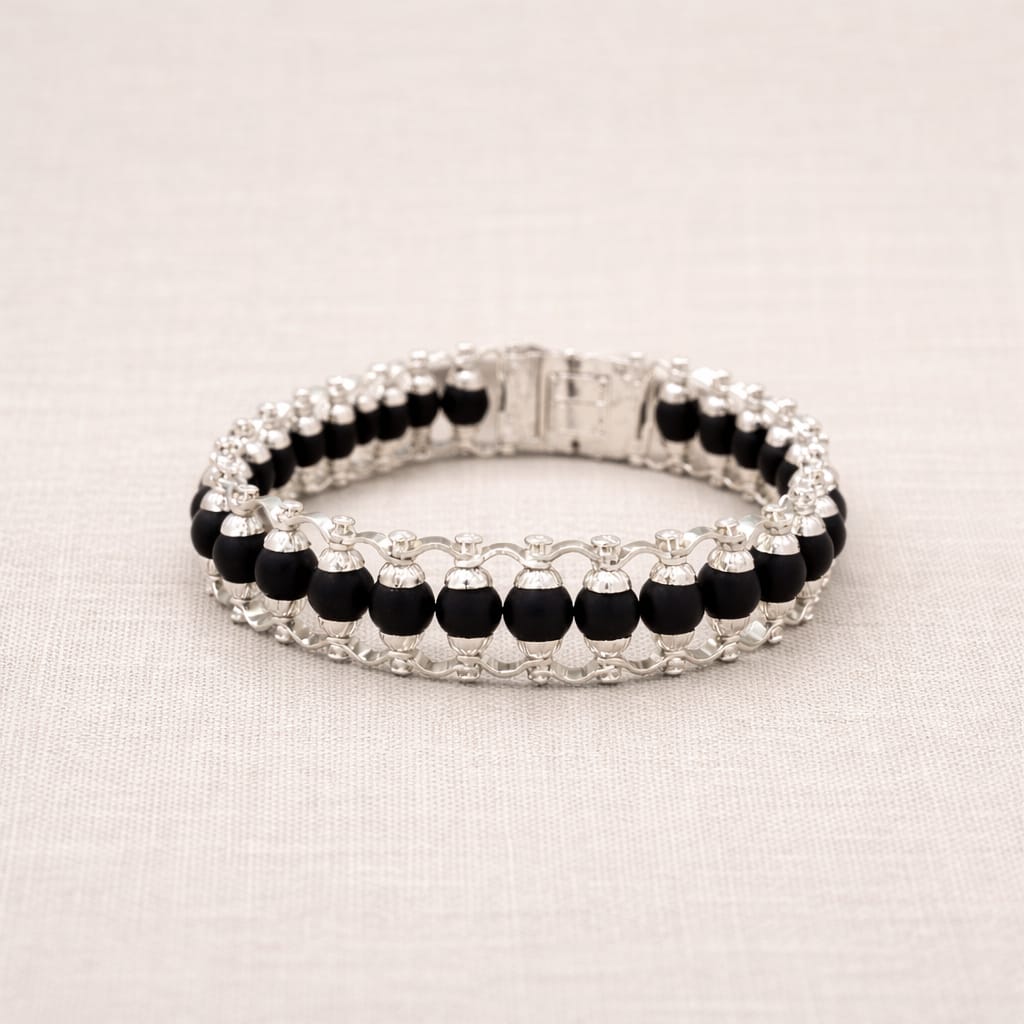 Silver Plated Karungali Bracelet