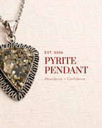 Raw Pyrite Stone Pendant – Antique Finish